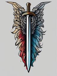 sword wing tattoo  simple vector color tattoo