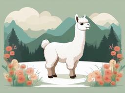 Alpaca Cartoon - Cartoon of alpaca with fluffy fur  