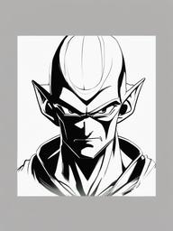 drawing of Piccolo anime  minimal rough sketch scribbles,doodles,black and white