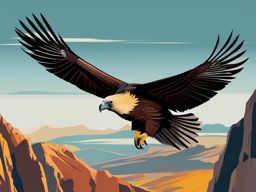 Condor clipart - Enormous bird of prey soaring at high altitudes, ,color clipart vector style