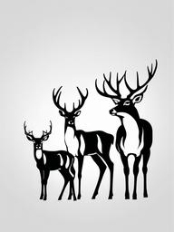 deer family tattoo designs  simple color tattoo,minimal,white background