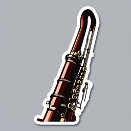 Bassoon Sticker - Enhancing the orchestral depth with the deep and reedy bassoon, , sticker vector art, minimalist design