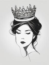 drawing of a simple crown  minimal rough sketch scribbles,doodles,black and white