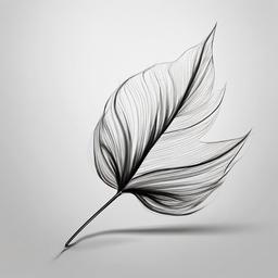 drawing of a leaf blowing in the wind  minimal rough sketch scribbles,doodles,black and white