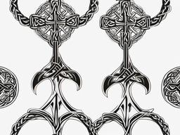 celtic cross tattoo drawings  simple color tattoo,minimal,white background