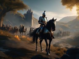 Heroic Knights - A scene with valiant knights on noble steeds detailed matte painting, deep color, fantastical, intricate detail, splash screen, complementary colors, fantasy concept art, 8k resolution trending on artstation unreal engine 5