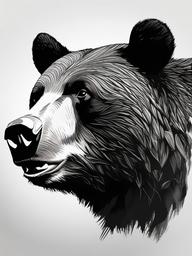 drawing of a formosan black bear  minimal rough sketch scribbles,doodles,black and white