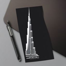 Dubai Burj Khalifa sticker- Tallest building in the world, , sticker vector art, minimalist design