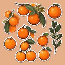 Tangerine Sticker - Citrusy and sweet, a tangerine-colored delight, , sticker vector art, minimalist design
