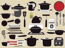 Cooking clipart - kitchen gadgets and tools  vector clipart