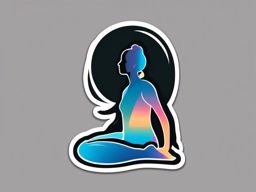 Yoga Pose Sticker - Serene mindfulness, ,vector color sticker art,minimal