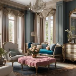 French Provincial Elegance - Create an elegant French provincial living room with vintage charm. , living room decor ideas, multicoloured, photo realistic, hyper detail, high resolution,