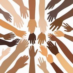 Hands clipart - hands with different skin tones showing diversity  