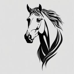 horse memorial tattoo  simple tattoo,minimalist,white background