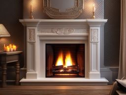 Home Screen Wallpapers - Cozy Home Fireplace  wallpaper style, intricate details, patterns, splash art, light colors