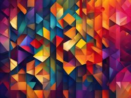 Abstract Background - Cubist Artwork in Vivid Colors  intricate patterns, splash art, wallpaper art