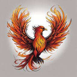 Rise of phoenix tattoo, Tattoos that represent the mythical phoenix's triumphant rise from its ashes. , color tattoo designs, white clean background