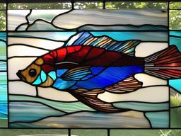 Stained Glass Siamese Fighting Fish - Bright Siamese fighting fish  