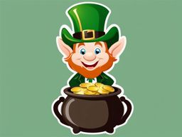 leprechaun clipart - a mischievous leprechaun with a pot of gold. 