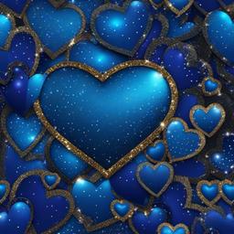 Glitter background - blue glitter heart wallpaper  