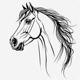 horse tattoo line  simple tattoo,minimalist,white background