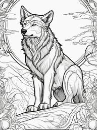 Fenrir Coloring Pages - Wolf Destined to Devour the Gods  minimal black outline printable sheet, coloring page