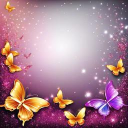 Glitter background - glitter wallpaper with butterflies  
