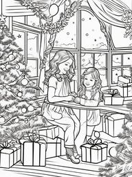 Xmas Coloring  outling,coloring pages,black and whit