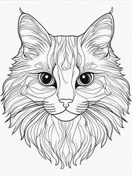 Ragdoll Cat Coloring Pages - Soft and Fluffy Cat with Gentle Nature  minimal black outline printable sheet, coloring page