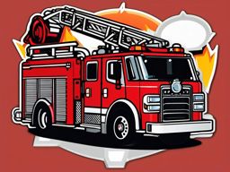 Fire Engine Siren Sticker - Emergency response, ,vector color sticker art,minimal