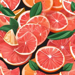 Grapefruit Slices Clipart - Slices of tangy grapefruit.  color vector clipart, minimal style