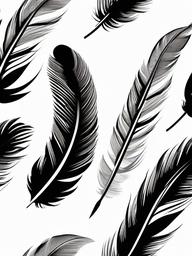 Feather Necklace Tattoo - Feather design arranged like a necklace.  simple vector tattoo,minimalist,white background