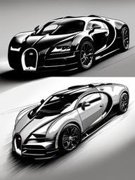 sketch of bugatti  minimal rough sketch scribbles,doodles,black and white