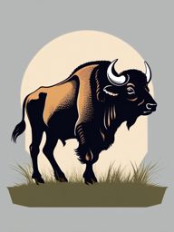 African Buffalo clipart - Powerful bovine found in Africa, ,vector color clipart,minimal