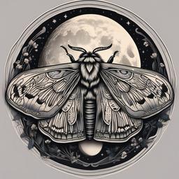 moth and moon tattoo  