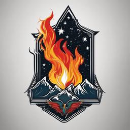 doubt thou the stars are fire tattoo  simple color tattoo,white background