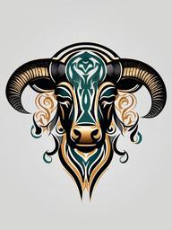 tribal taurus symbol  simple vector color tattoo