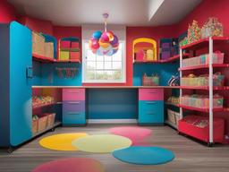 Candy Land garage emphasizes colorful storage solutions, fun decor, and playful accents, maximizing both organization and enjoyment in the space.  