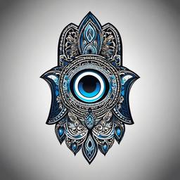 hamsa eye tattoo  simple vector color tattoo