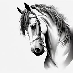 horse face tattoo  simple tattoo,minimalist,white background