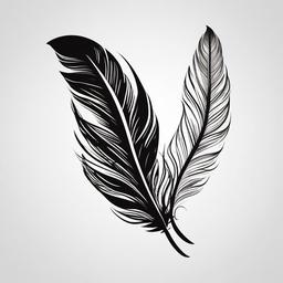 2 Feather Tattoo - Tattoo featuring two feathers.  simple vector tattoo,minimalist,white background