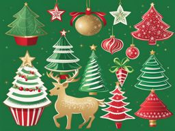 christmas tree clipart - adorned for celebration. 