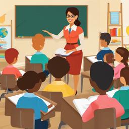 Teacher Teaching clipart - teacher with a classroom full of students  