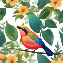 bird clipart - a colorful and chirping bird image. 