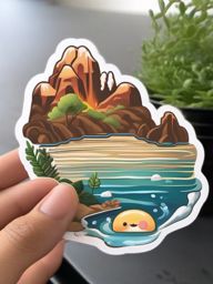 Hot Spring Emoji Sticker - Relaxing in geothermal waters, , sticker vector art, minimalist design