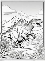 Dinosaur Coloring Pages - Stegosaurus Defending  simple coloring pages