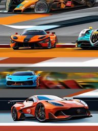 Cars Wallpapers - Exotic Sports Cars at Monaco Grand Prix  wallpaper style, intricate details, patterns, splash art, light colors