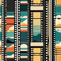 Filmstrip Sticker - Vintage filmstrip illustration, ,vector color sticker art,minimal