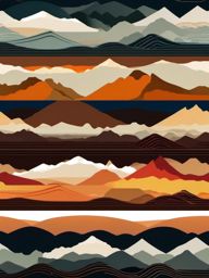 Mountain Ridges Panorama clipart - Panoramic view of rugged ridges, ,vector color clipart,minimal