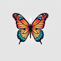 colourful butterfly tattoo designs  simple color tattoo, minimal, white background